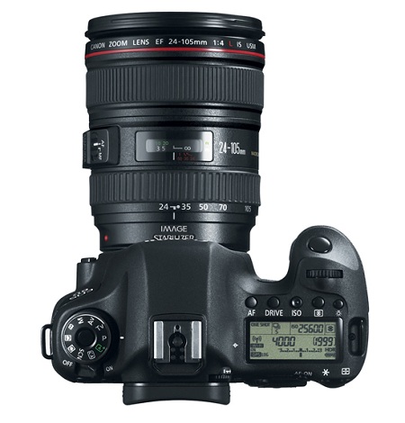 Canon EOS 6D top with lens