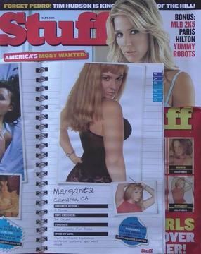 Female model photo shoot of Margarita in Stuff Magazine, May 2005