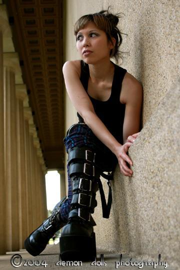 Female model photo shoot of Raevinfire by Demon Dolls in Parthenon