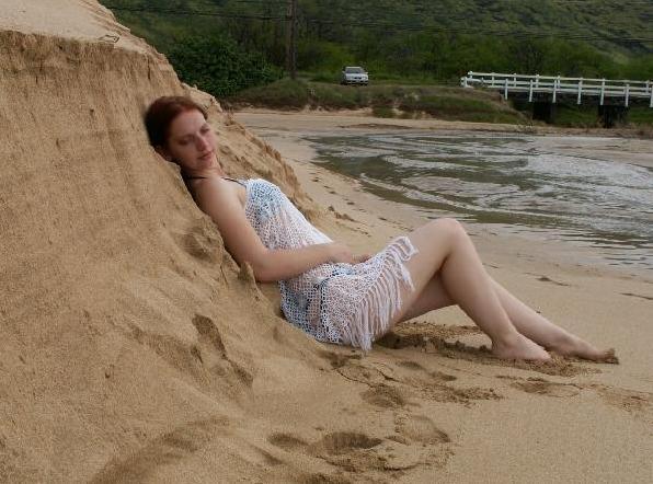 Female model photo shoot of Kiriel in Makaha Beach Park
