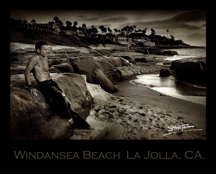 Female model photo shoot of Pearl Preis in Windansea Beach La Jolla CA.