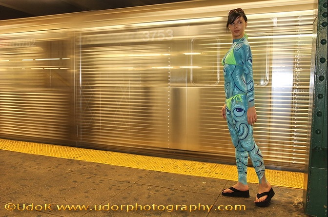 Male model photo shoot of udor by udor in New York, NY, body painted by Andy Golub