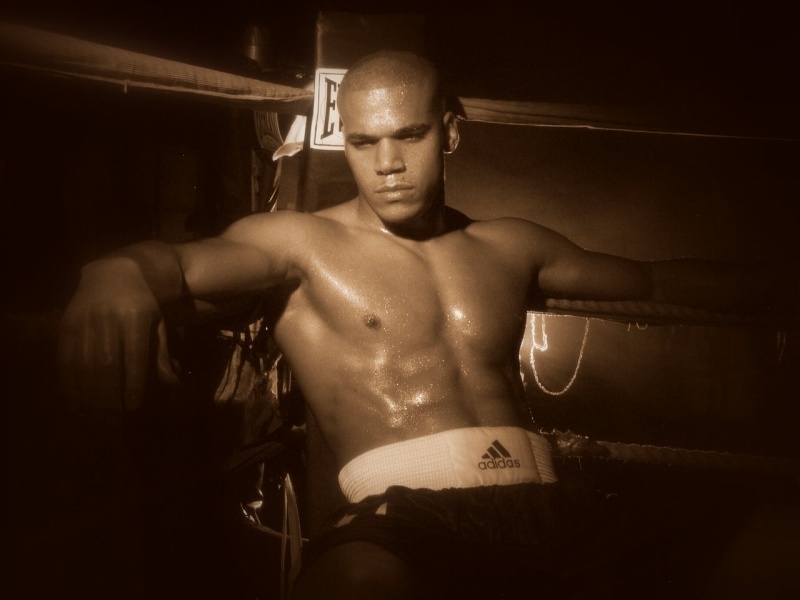 Male model photo shoot of Bx Artist in Bronx boxing gym