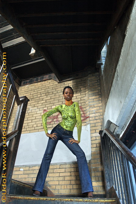 Male model photo shoot of udor by udor in The Bronx Art Center, Bronx, NY, body painted by Andy Golub