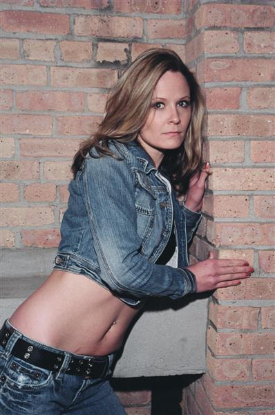 Female model photo shoot of JulieAnne by Jim Crowley in Michael Lee's Hide House Mini Shoot (12-3-06)