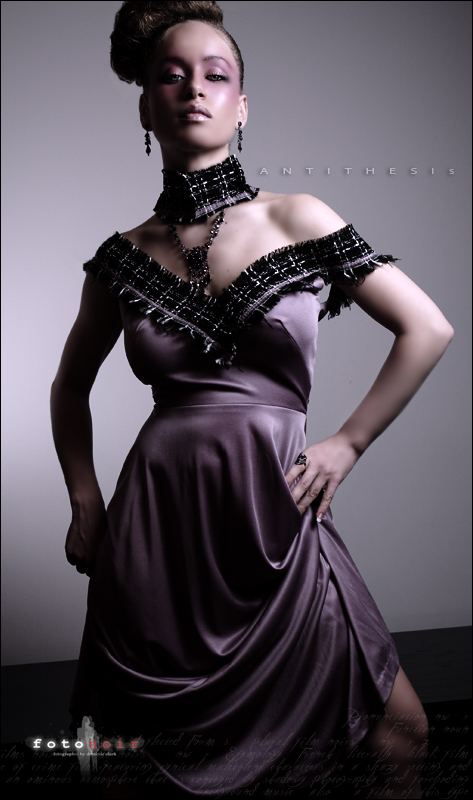 Female model photo shoot of Antithesis Designs and Azenett by FotoNoir Studios in MUA Antithesis