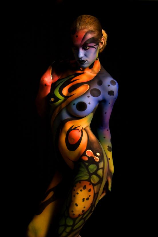 Female model photo shoot of KSENIA C by Joshua Cruey, body painted by Pashur