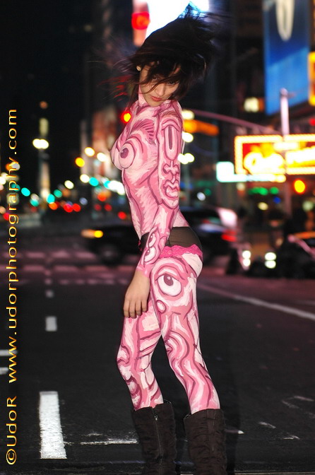 Male and Female model photo shoot of udor and Miss Nell-Bee by udor in New York, NY, body painted by Andy Golub