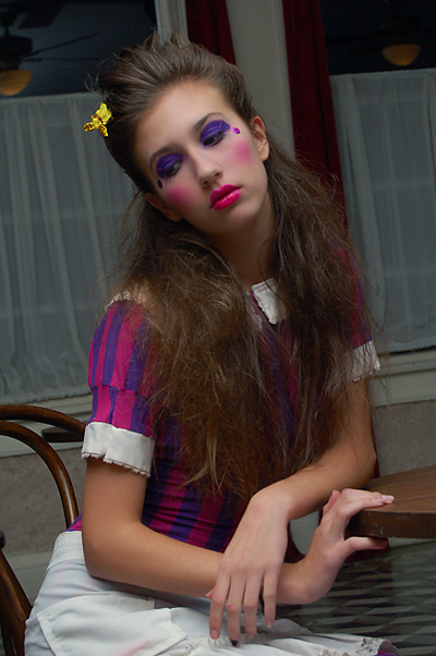 Female model photo shoot of Glamy Makeup by Rik Bowman in Ybor City, FL, clothing designed by Orianna Kurrus