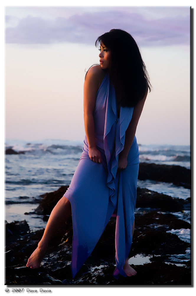 Female model photo shoot of Aelah by DaveDavis in Half Moon Bay, makeup by Persona