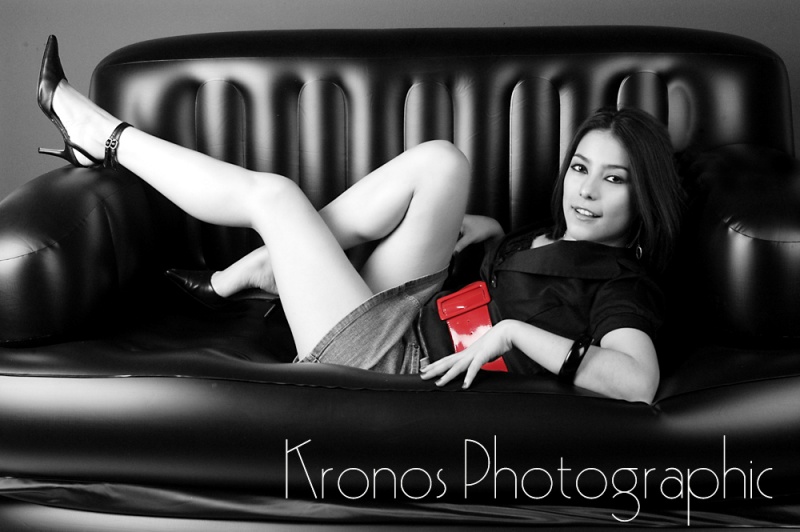 Male and Female model photo shoot of Kronos Photographic and Pamela Gonzalez in Studio