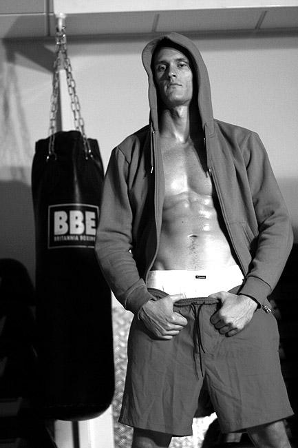 Male model photo shoot of BODYTORQUE in london gym