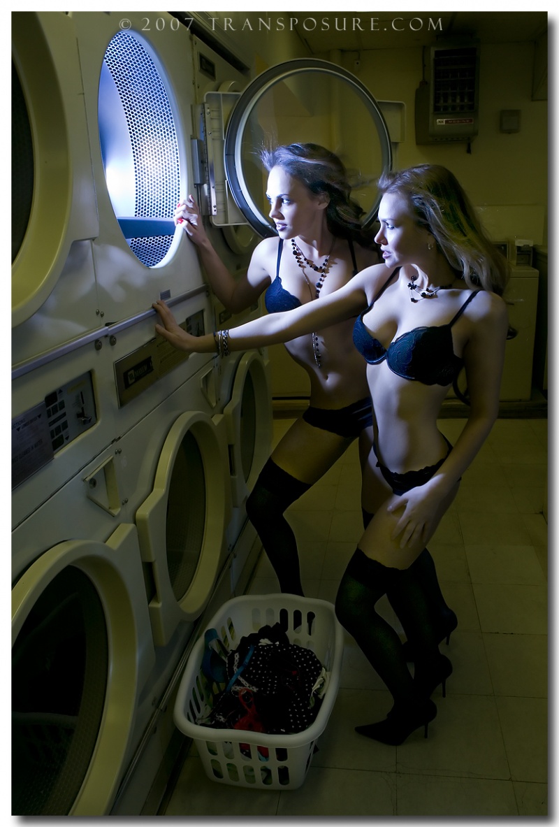 Female model photo shoot of JNF and Nada8282 by Transposure in Laundry matt