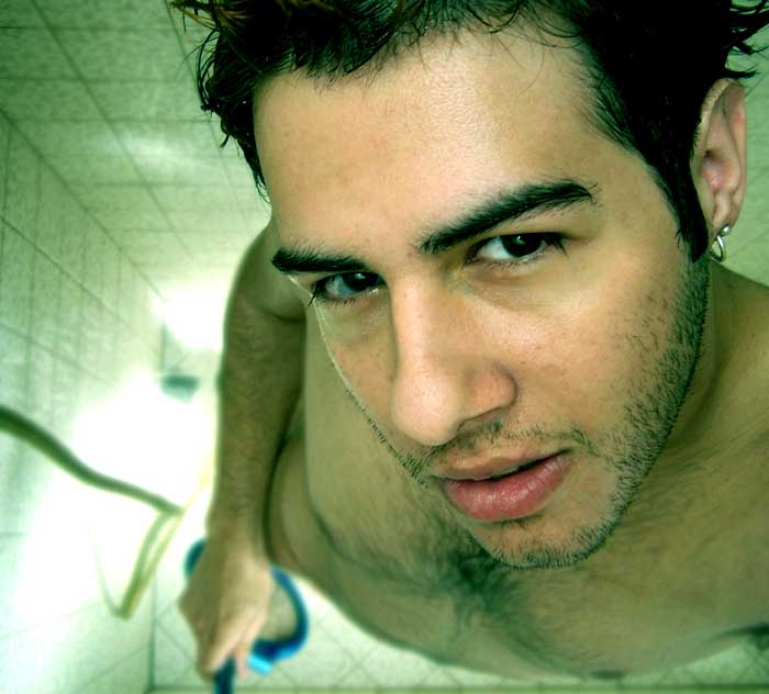 Male model photo shoot of Doc Vidal in shower