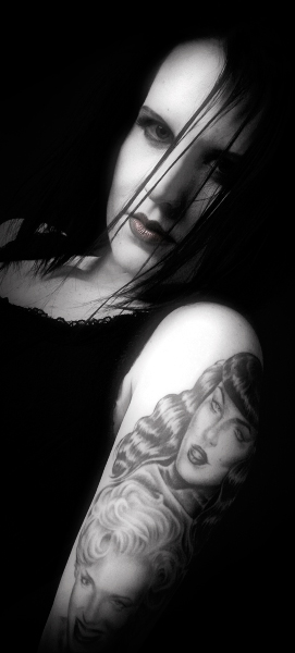 Female model photo shoot of GothKitten by Gary Blanchette in Irvine, CA, makeup by Joanna Segelson