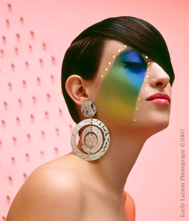 Female model photo shoot of Karly Larson in studio, makeup by Patricia delaGarza
