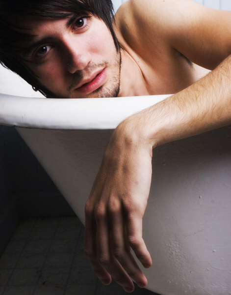 Male model photo shoot of Antler Vier in my bathtub