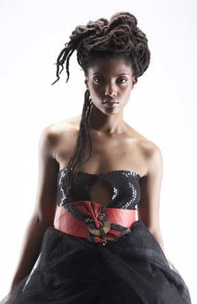 Female model photo shoot of Hair by Nedjetti  by Eric von Lockhart, hair styled by Hair by Nedjetti 