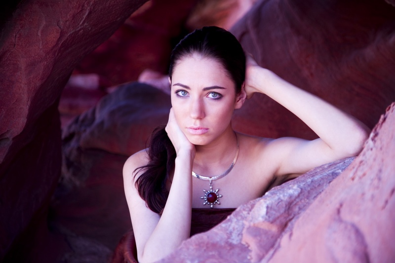 Male and Female model photo shoot of AnthonyR and Alina S in Red Rock Canyon