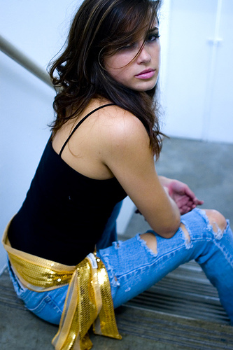 Female model photo shoot of Nitch by Ryan Kerns in Parking garage