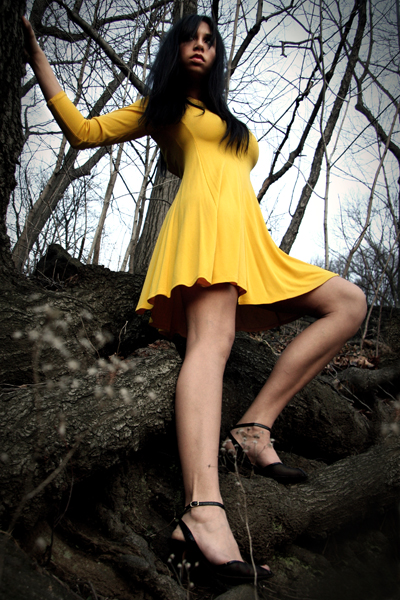 Female model photo shoot of Knoelle in some trees somewhere