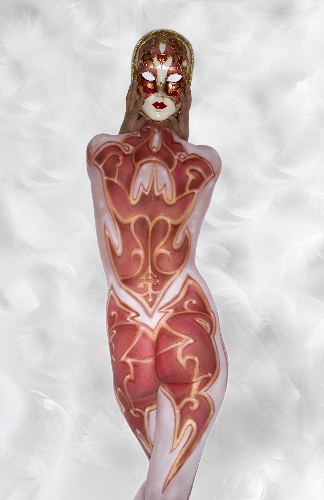 Male model photo shoot of Image Makers Inc, body painted by Roustan