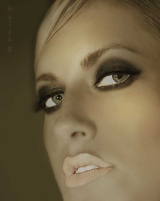 Female model photo shoot of -- Miss Katy -- by Haleh Bryan, makeup by Artistry By Amy