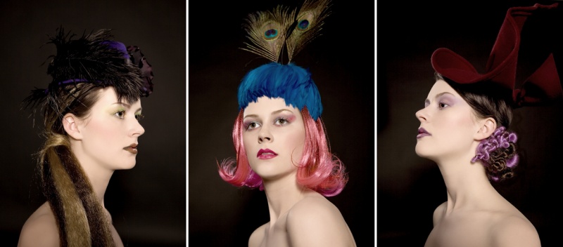 Female model photo shoot of Shear Design by Bethany Antikajian in Hats Hats Hats