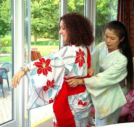 Female model photo shoot of Kitsuke kimono dressing by TonyT3003 in Leicester, England, wardrobe styled by Kitsuke kimono dressing