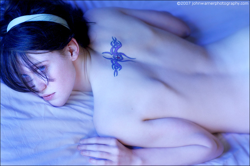 Female model photo shoot of Cydnie Owens by John Warner in Tahoe.In bed.