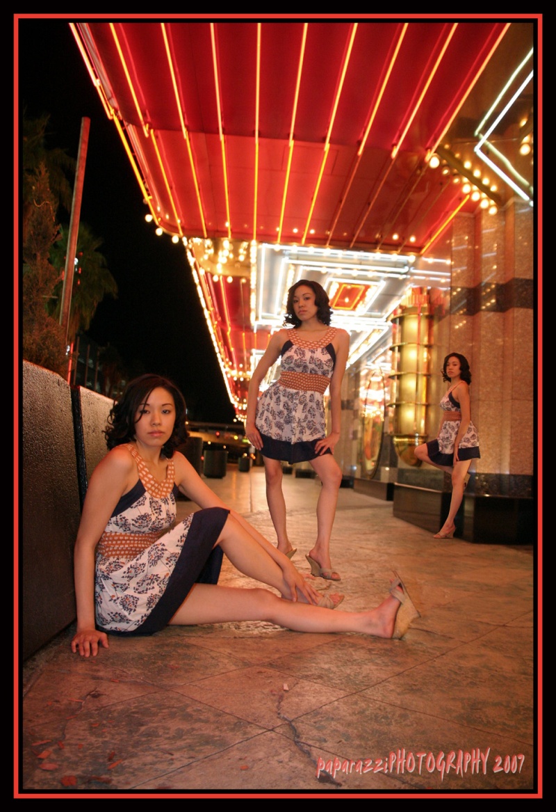 Male and Female model photo shoot of pixel Perfect and Irene in LAS VEGAS - FREEMONT ST