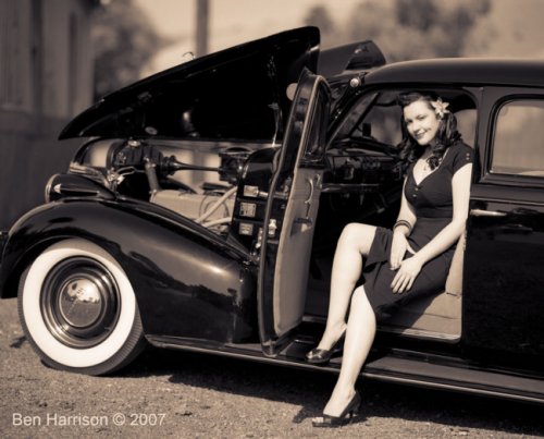 Female model photo shoot of Classic E by Ben Harrison in Niles, CA