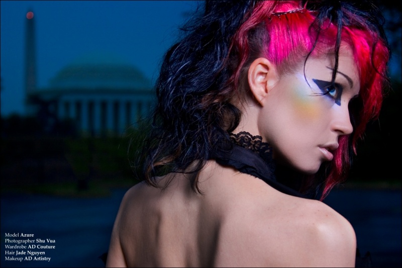 Female model photo shoot of Mz Azure Hecate in Lincoln Memorial