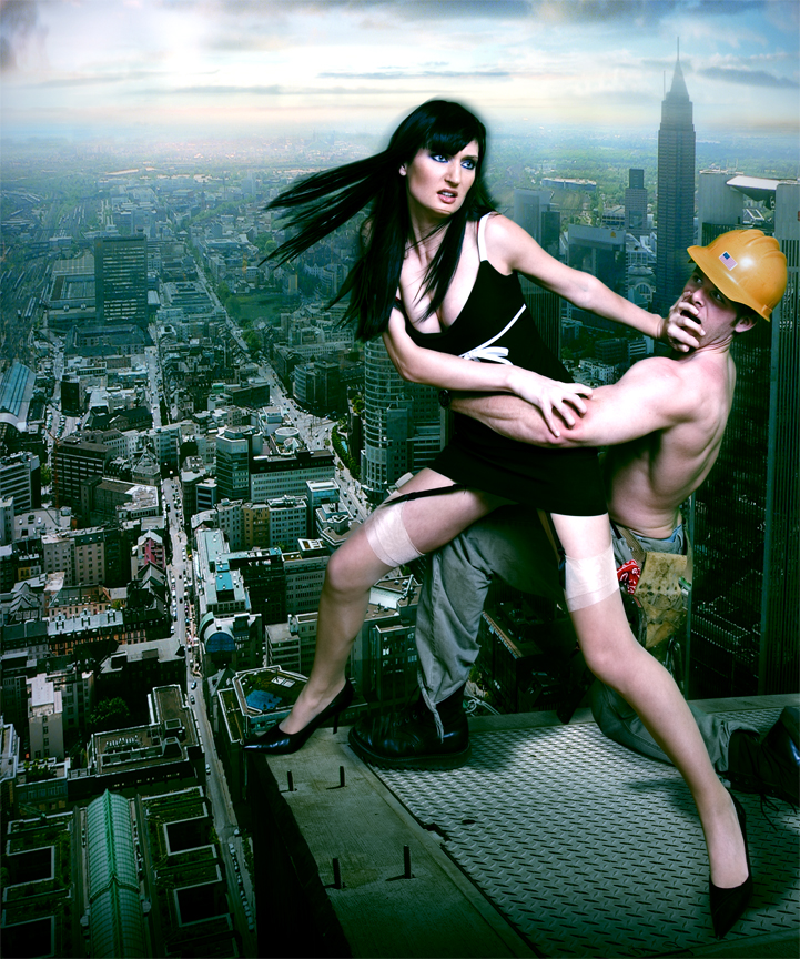 Female model photo shoot of Valeriya in The hiest skyscraper