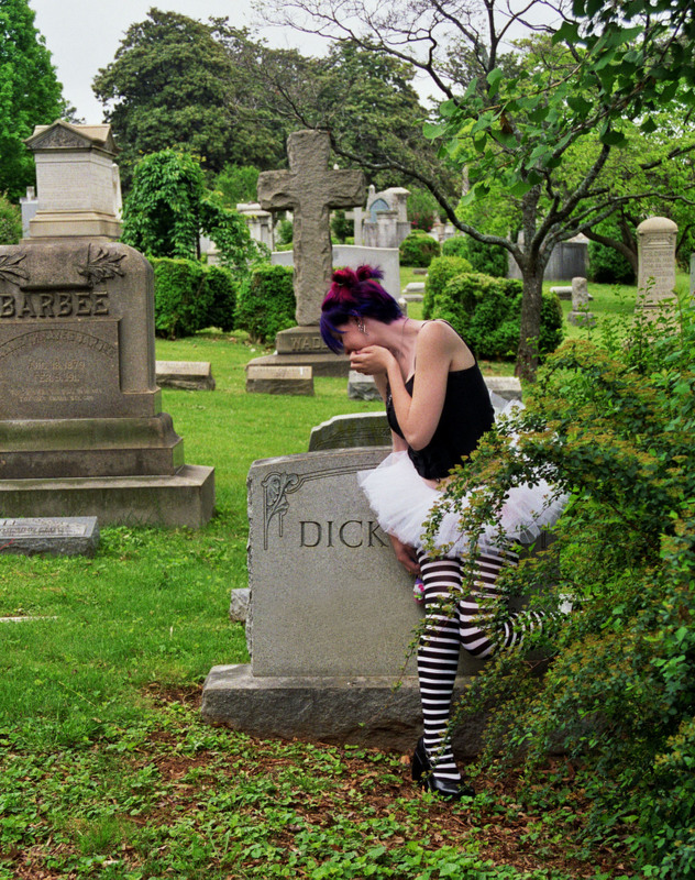 Female model photo shoot of xBrittx in Hollywood Cemetary