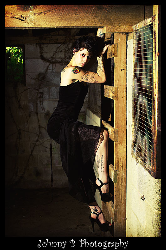 Female model photo shoot of Paige Hawk by JohnnyB Photography in abandoned buildings, Jessup MD