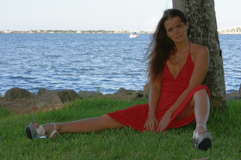 Female model photo shoot of Lehsa M in Eau Galle Park
