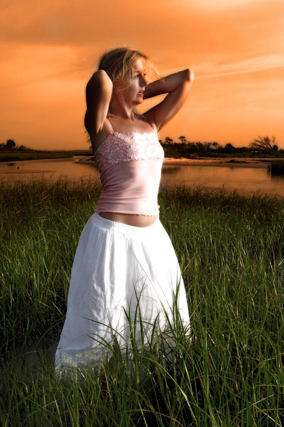 Female model photo shoot of Cynthia Kaye by Denmarks Photography in Marshes  sands Lagoon Florida