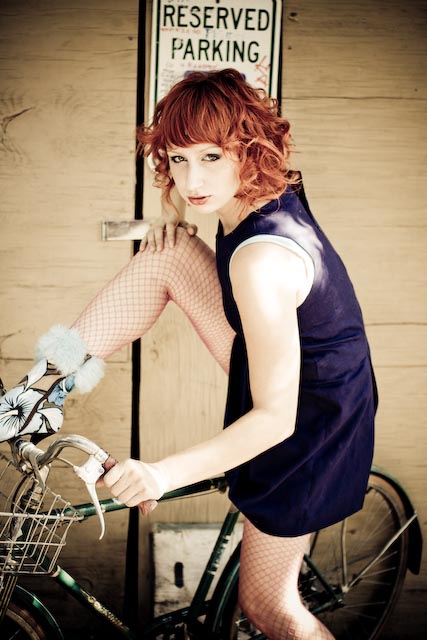Female model photo shoot of melissa meaow in casa de bikes