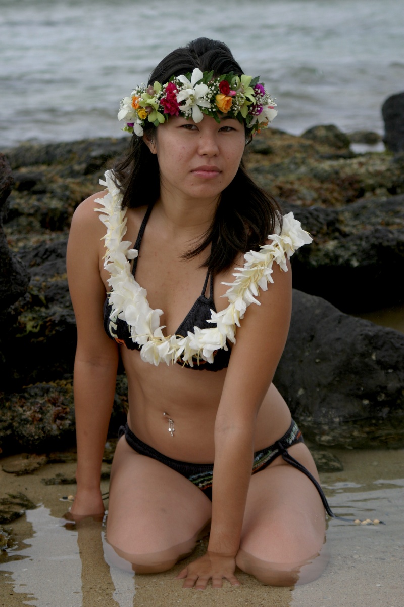 Male and Female model photo shoot of Dreamscape Photography and K Hoptowit in Sand Island, Oahu, Hawaii