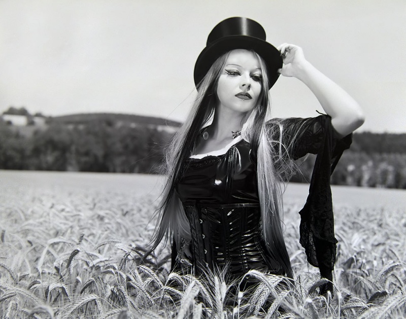 Female model photo shoot of Model-Lady-Death in Nature/Bavaria