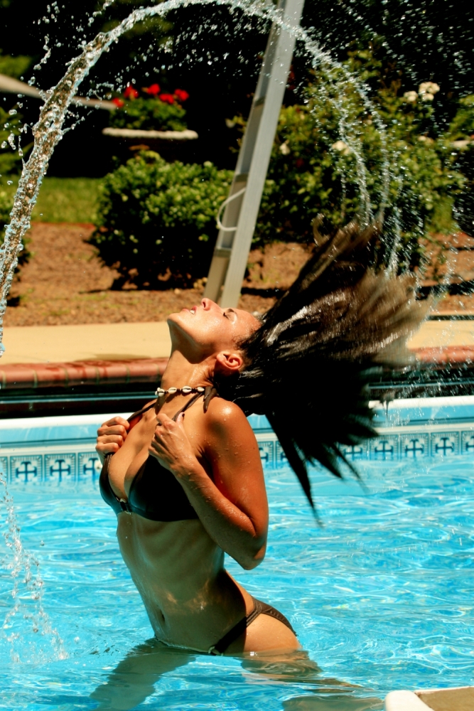 Female model photo shoot of Kanna Lynn in pool