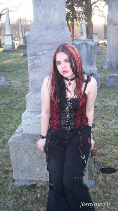 Female model photo shoot of LoserFetus13 in A graveyard in Union Grove, WI