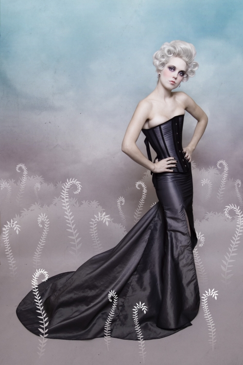 Female model photo shoot of VELLUM MAKEUP ART by stuntkid in norfolk va, clothing designed by Cicatrix Design