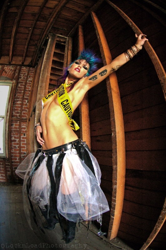 Male and Female model photo shoot of LocknLoad and Malice666 in Portland, Oregon