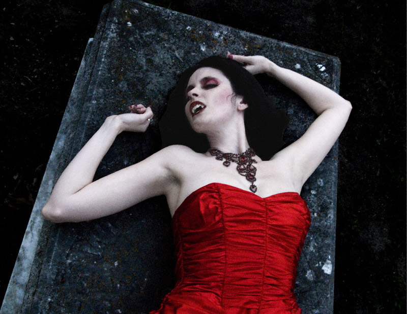 Female model photo shoot of Lady Rosetta Fire by SLE Photography in Evergreen Cemetery, Gainesville FL.
