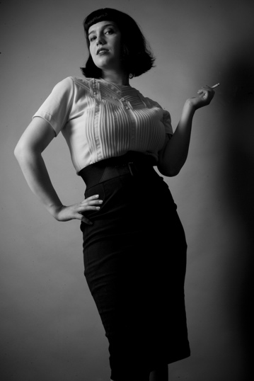 Female model photo shoot of Black Dahlia Burlesque