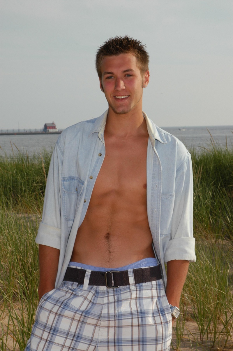 Male model photo shoot of aj kramer in Lake Michigan