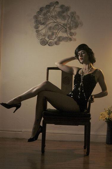Female model photo shoot of Lauren LaRouge in The Wonderful Oliver Berlins loungeroom
