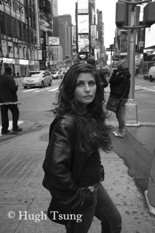 Female model photo shoot of Alessandra Calypso in Times Square, New York City